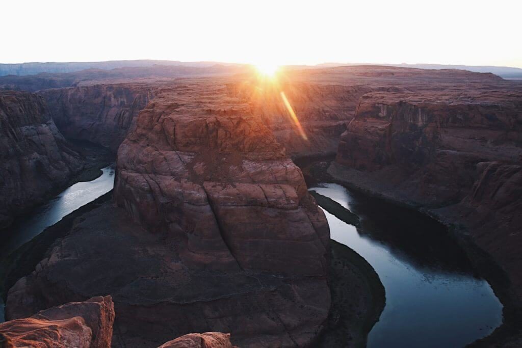 horseshoe bend arizona at sunset