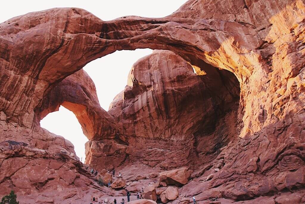 double arches at sunset
