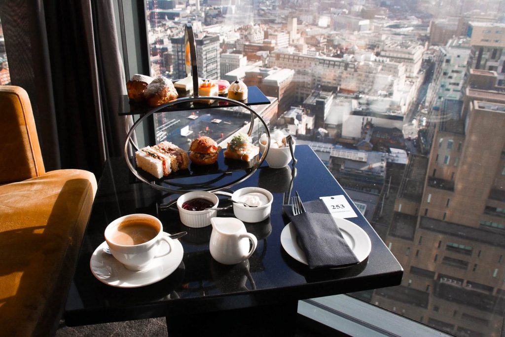 afternoon tea with view of liverpool