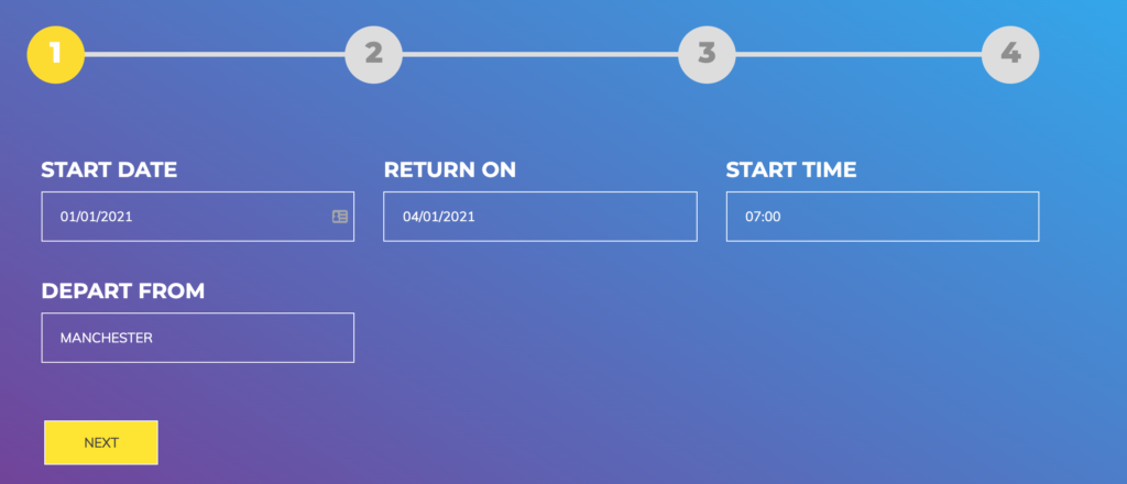 form on website for surprise holiday
