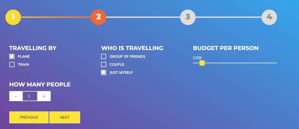 form on website for surprise holiday